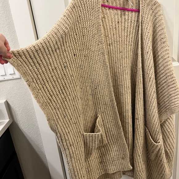 Aerie Ribbed Cardigan Wrap Ribbed Oatmeal - Picture 2 of 5